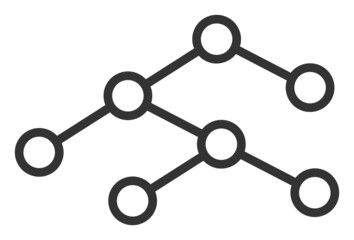 Binary tree icon with flat style. Isolated vector binary tree icon illustrations, simple style.