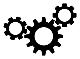 Gear mechanism icon with flat style. Isolated vector gear mechanism icon image, simple style.
