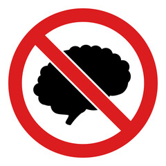 Brainless icon with flat style. Isolated vector brainless icon illustrations, simple style.