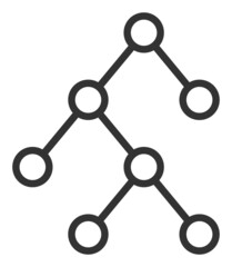 Binary chart links icon with flat style. Isolated vector binary chart links icon image, simple style.