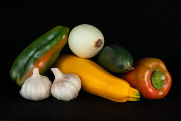 Vegetables  on a Black Background