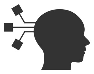 Brain connection icon with flat style. Isolated vector brain connection icon illustrations, simple style.
