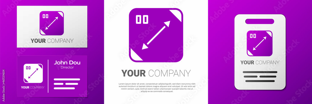 Poster logotype diagonal measuring icon isolated on white background. logo design template element. vector