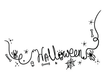 halloween transparent line hand drawn