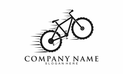 Fototapeta na wymiar Jump mountain bike vector logo