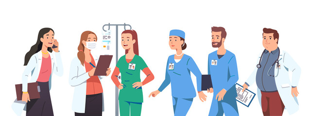 Obraz premium Medical workers jobs, health care professions