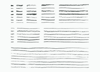 Pencil charcoal strokes set, vector logo blot design element
