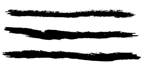 Brush lines set. Vector illustration