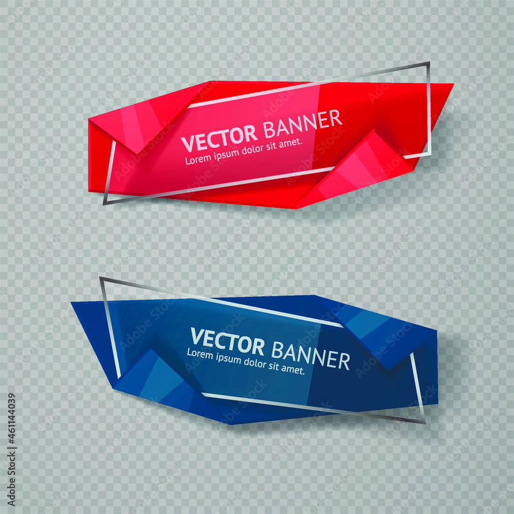 Aufkleber reflecting glass banner. gloss reflection 3d panel or clear text box banner on transparent display b