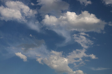 White clouds on blue sky
