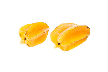 Averrhoa Carambolo - Star Fruit Or Carambola; Photo On White Background