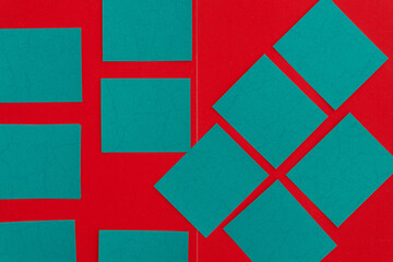 green squares on red