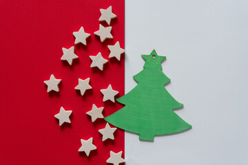 Fototapeta na wymiar christmas crafting tree with stars