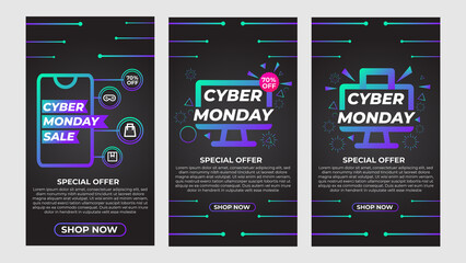 cyber monday social media stories promotion collection design