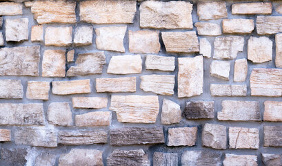 Wall old rock stone wall texture background. close-up