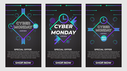 cyber monday social media stories promotion collection design