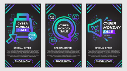 cyber monday social media stories promotion collection design