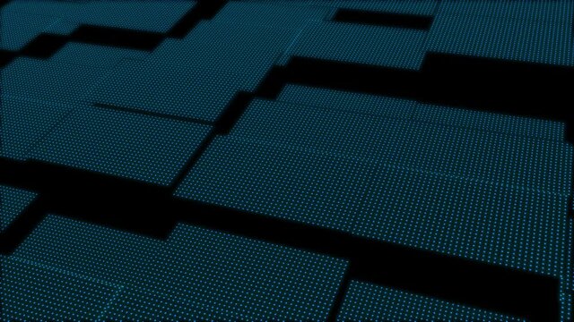 3D Abstract green cubes loop. Video game VJ isometric geometric mosaic waves pattern. Abstract geometric digital background with random motion cubes. Modern minimalistic concept. Looped 3d animation