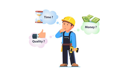 Builder worker, time, cost or quality question 