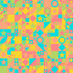 Patrón geométrico abstracto despedida del verano en colores vivos