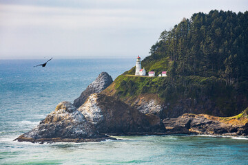 Fototapeta na wymiar Heceta Head Lighthouse on The Oregon Coast