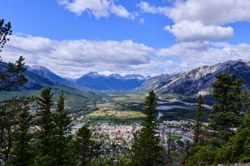 Naklejka na ściany i meble View from Tunnel Mountain to Banff, Banff National Park, Alberta, Canada