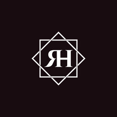 Letter RH luxury logo design vector