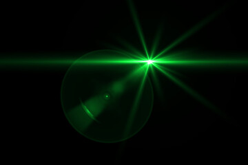 Lens flare effect on black blackground