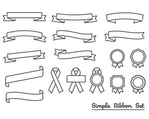シンプルでかわいい水引のフレームベクターイラスト素材 枠 リボン 文字なし モノクロ Wall Mural ニワトコ