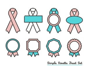 シンプルでかわいい水引のフレームベクターイラスト素材 枠 リボン 文字なし モノクロ Bow Wall Mural B ニワトコ