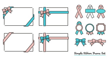 シンプルでかわいい水引のフレームベクターイラスト素材 枠 リボン 文字なし モノクロ Bow Wall Mural B ニワトコ シンプルでかわいい水引のフレームベクターイラスト素材 枠 リボン 文字なし モノクロ Bow Wall Mural B ニワトコ