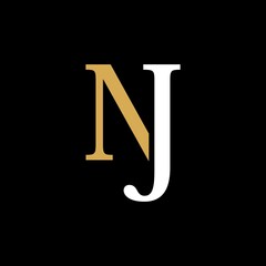 NJ Letter Logo Design. Creative Modern Alphabet letters monogram icon