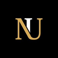 NU Letter Logo Design. Creative Modern Alphabet letters monogram icon