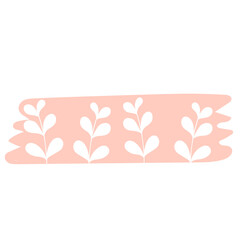 leaf doodle on pink washi tape