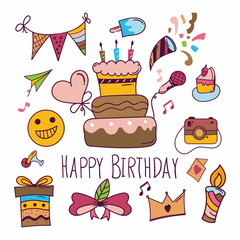 Happy Birthday doodle background