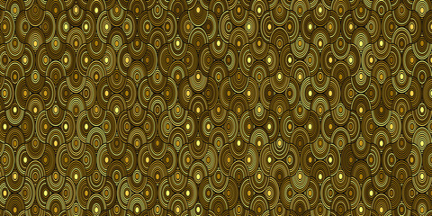  Abstract geometric pattern circle overlapping traditional. gold background elegant for wallpaper, fabric, tile, clothing, wrapping  
