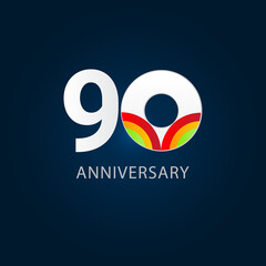 90 Years Anniversary Celebration Vector Template Design Illustration