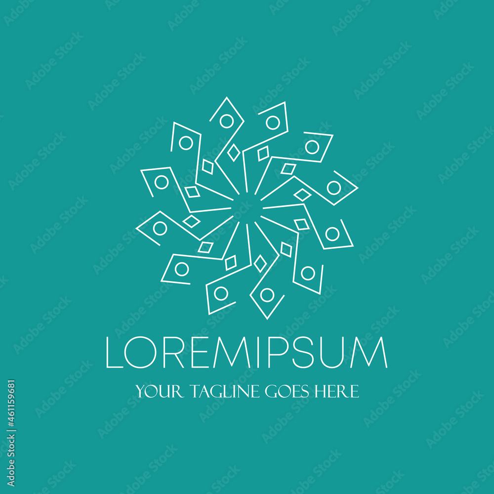 Poster line ornament type of square and circular image graphic icon logo design abstract concept vector sto