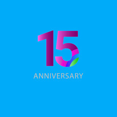 15 Years Anniversary Celebration Vector Template Design Illustration