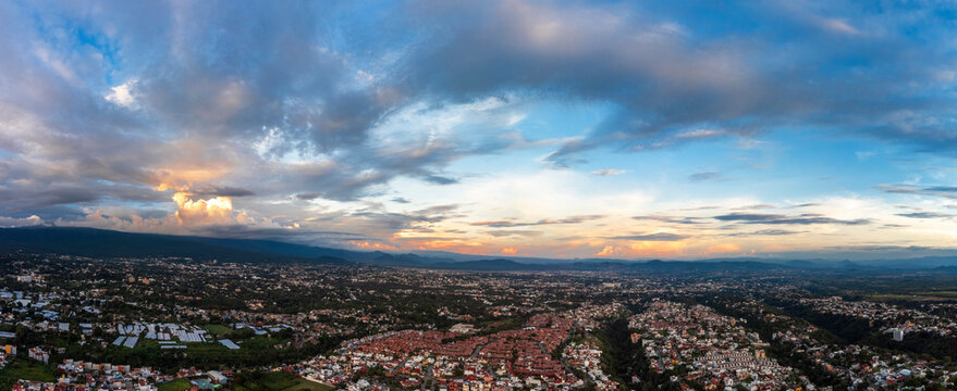 Panoramic view of Cuernavaca, Morelos México at sunrise