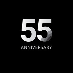 55 Years Anniversary Celebration Vector Template Design Illustration