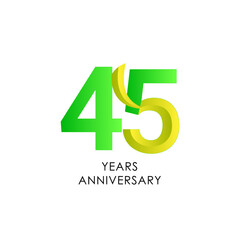 45 Years Anniversary Celebration Vector Template Design Illustration