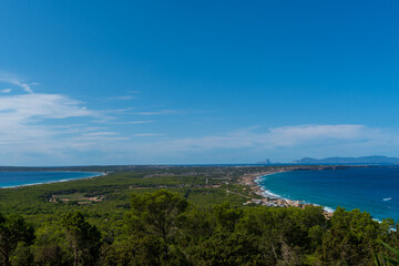 Fototapeta na wymiar View of the island of Formentera in the Balearic Islands in Spain