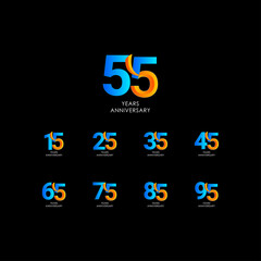 Fototapeta premium 55 Years Anniversary Celebration Vector Template Design Illustration
