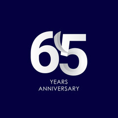 65 Years Anniversary Celebration Vector Template Design Illustration