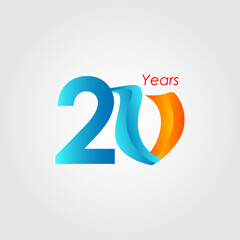 20 Years Anniversary Celebration Vector Template Design Illustration