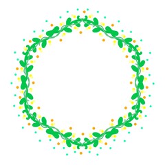 植物の丸フレーム　イエロー系