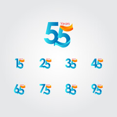 Fototapeta premium 55 Years Anniversary Celebration Vector Template Design Illustration