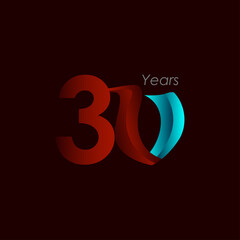 30 Years Anniversary Celebration Vector Template Design Illustration