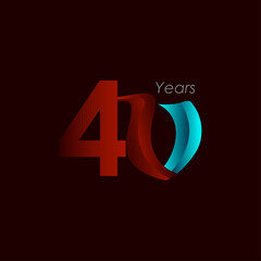 40 Years Anniversary Celebration Vector Template Design Illustration